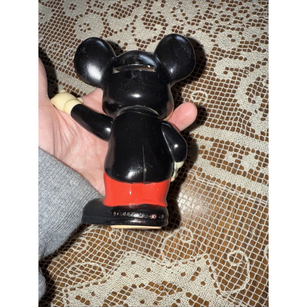 Vintage Mickey Mouse Plastic‎ Bank 5.5" Walt Disney World Productions - Picture 6 of 9